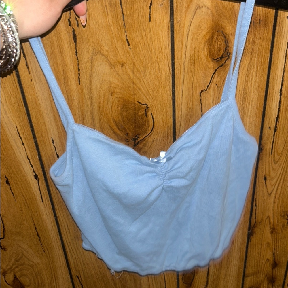 Light Blue Women's Top with bow (found matching shorts and added it together)